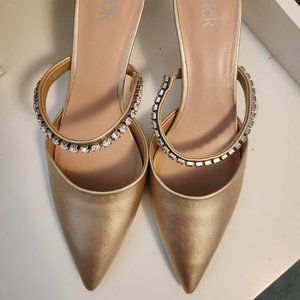 Gold rhinestone Mules - NOrdstrom Rack 8.5